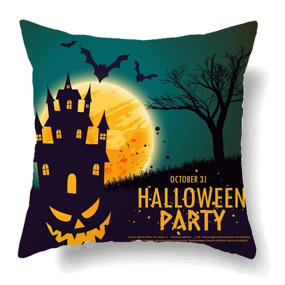 Set of 4 Trick & Treat Halloween Pillow Case Cover - Picture 8 of 12